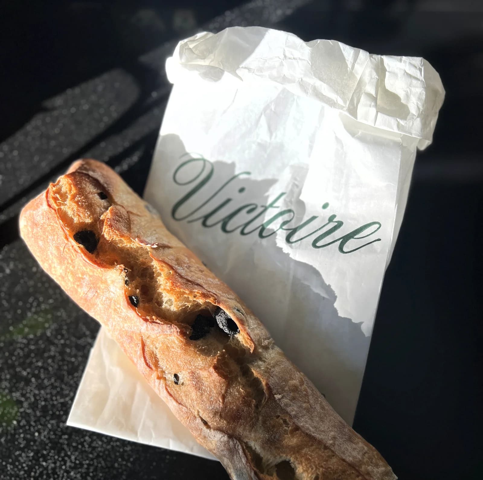 Olive bread stick from Victoire Boulangerie on Darling Street